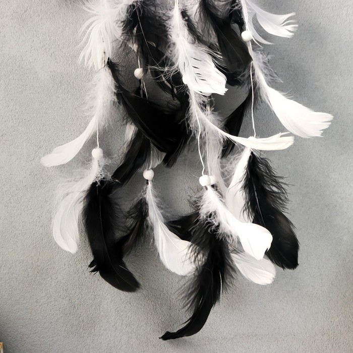 Ловец снов Ловец снов "Инь-янь" чёрно-белые пёрышки 44х15 см