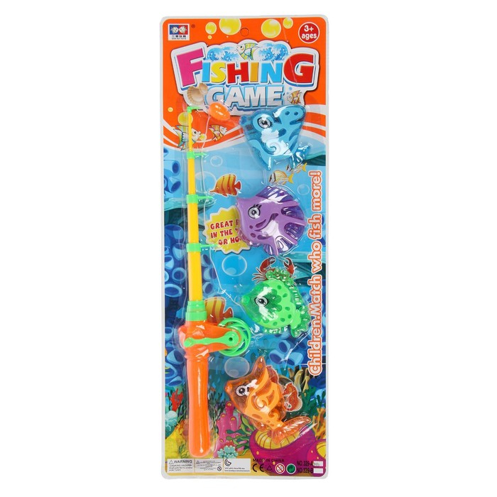 Рыбалка магнитная «Красивые рыбки»: 1 удочка, 4 рыбки, МИКС Рыбалка магнитная «Красивые рыбки»: 1 удочка, 4 рыбки, МИКС