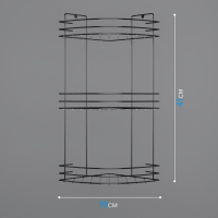 Полка для ванной угловая 3-х ярусная, 19&times;19&times;41 см, цвет хром