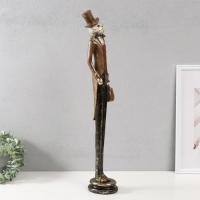 Сувенир полистоун "Кот в шляпе-цилиндре с тростью" 10х12х65 см