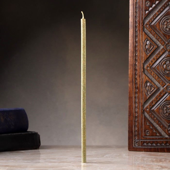 Свеча магическая медовая с папоротником и клевером для достижения целей &laquo;Fortune&raquo;, 12 ш