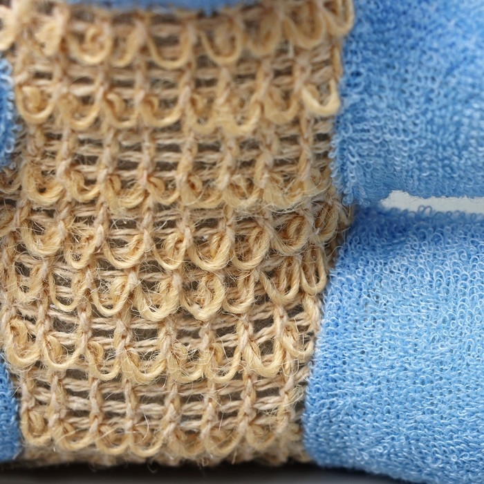 Мочалка для тела детская Доляна &laquo;Мишутка&raquo;, сизаль, 10,5&times;11,5 см, цвет голубой