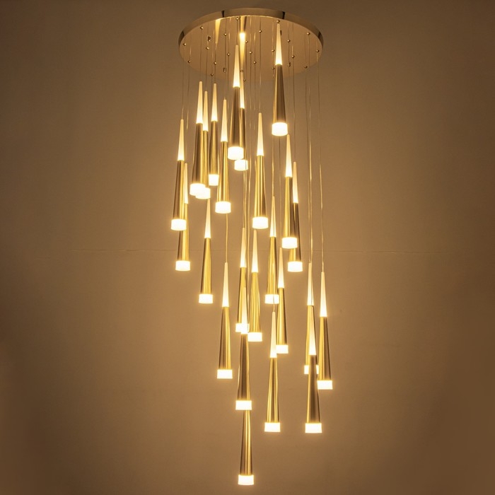 Светильник-каскад "Дрим" 24хLED 72Вт 3000K золото 60х60х300см BayerLux