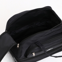 Сумка дорожная на колёсах, отдел на молнии, с увеличением, 2 наружных кармана, цвет чёрный Сумка дорожная на колёсах, отдел на молнии, с увеличением, 2 наружных кармана, цвет чёрный