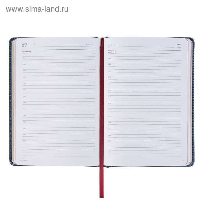 Ежедневник недатированный А5+, 136 листов Sidney Nebraska, обложка искусственная кожа, золотой срез, ляссе, синий