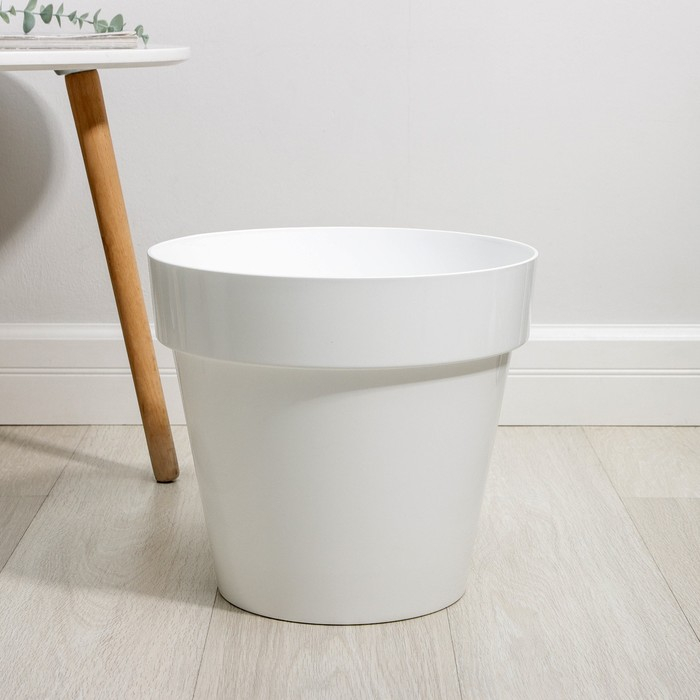 Кашпо для цветов со вставкой &laquo;Порто&raquo;, 15 л, цвет белый