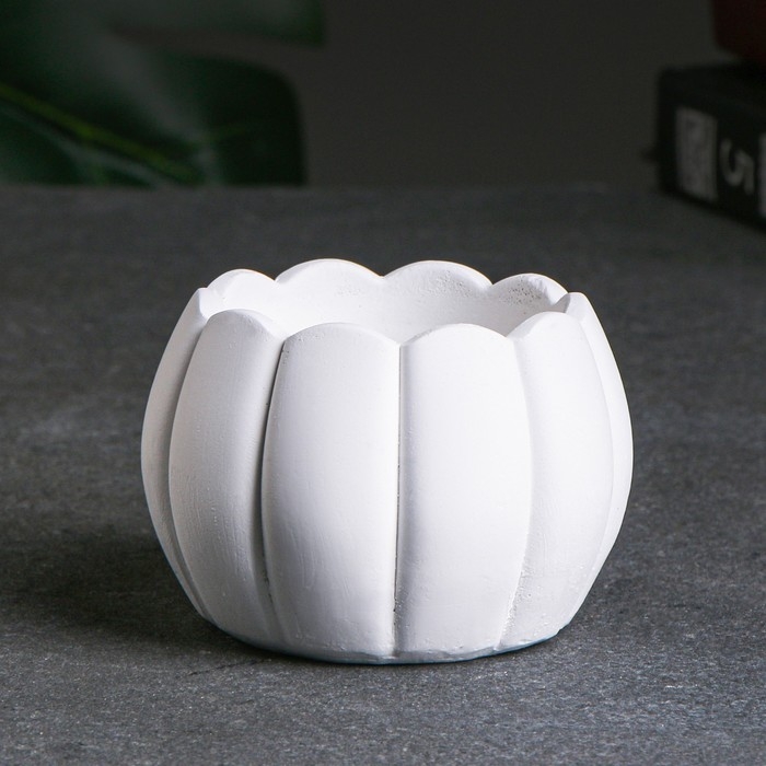 Кашпо Кашпо "Тыква" белый, 0 15 л / 8,5х6х8,5см