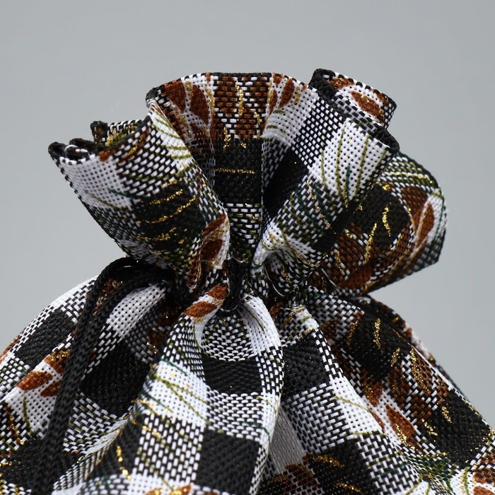 Мешочек подарочный холща &laquo;Клетка&raquo;, 20 х 30 см +/- 1.5 см, Новый год