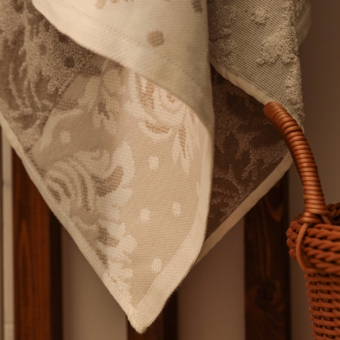 Полотенце махровое Этель "Классика", цв. молочный, 67х140 см, 83% хл, 17% лён, 500 г/м2