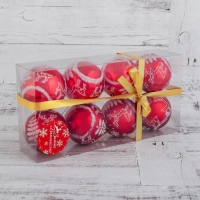 Набор шаров пластик d-6 см, 8 шт "Оленёнок у ёлочки" красный Набор шаров пластик d-6 см, 8 шт "Оленёнок у ёлочки" красный