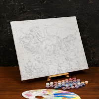 Картина по номерам на новый год на холсте с подрамником «Тройка», 40 × 50 см Картина по номерам на новый год на холсте с подрамником «Тройка», 40 × 50 см