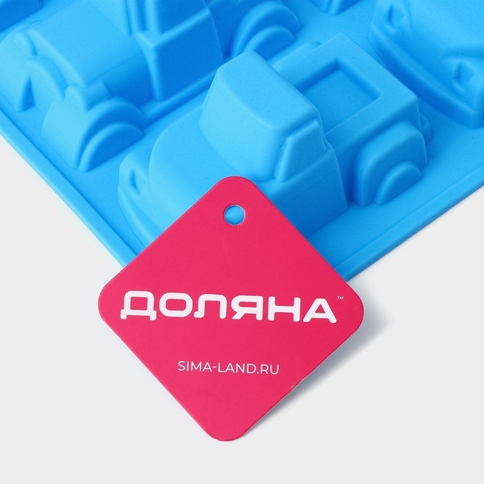 Форма для выпечки Доляна «Грузовик», силикон, 22×22 см, 6 ячеек (9,8×4,9 см), цвет МИКС Форма для выпечки Доляна «Грузовик», силикон, 22×22 см, 6 ячеек (9,8×4,9 см), цвет МИКС