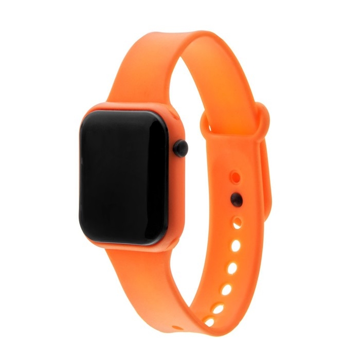 Часы наручные электронные, 3.7 х 3.7 см, календарь, ремешок силикон, оранжевые Часы наручные электронные, 3.7 х 3.7 см, календарь, ремешок силикон, оранжевые