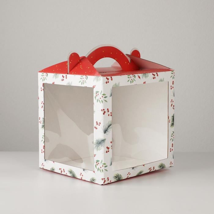 Коробка кондитерская с окном, сундук, «Happy New Year», 20 х 20 х 20 см, Новый год Коробка кондитерская с окном, сундук, «Happy New Year», 20 х 20 х 20 см, Новый год