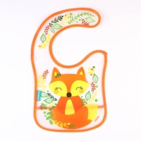 Нагрудник для кормления &laquo;Лисичка Соня&raquo; непромокаемый на липучке, с карманом