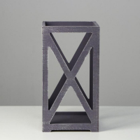 Кашпо деревянное 14×14×26 см "Фонарь Хай-тек Прованс", серый графит Кашпо деревянное 14×14×26 см "Фонарь Хай-тек Прованс", серый графит