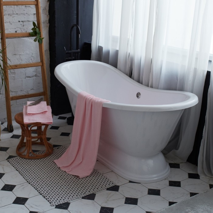 Полотенце махровое Love Life Border, 50х90 см, цвет розовый, 100% хлопок, 380 гр/м2