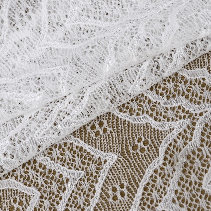 Кружевная эластичная ткань, 210 мм &times; 2,7 &plusmn; 0,5 м, цвет белый