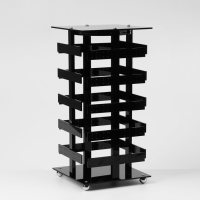 Подставка для украшений «Вертушка», 5 ярусов, 64 пары, пластик, 15×15×32 см, цвет чёрный Подставка для украшений «Вертушка», 5 ярусов, 64 пары, пластик, 15×15×32 см, цвет чёрный