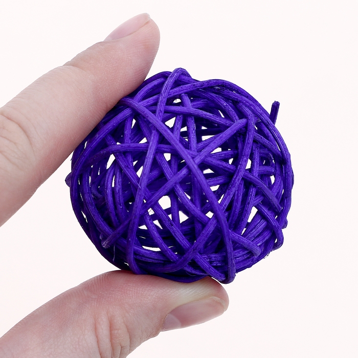 Шар декоративный из лозы, набор 6 шт, размер 1 шт 5 см, цвет МИКС