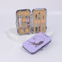 Набор маникюрный &laquo;Кошечки&raquo;, 6 предметов, в футляре, рисунок и цвет МИКС