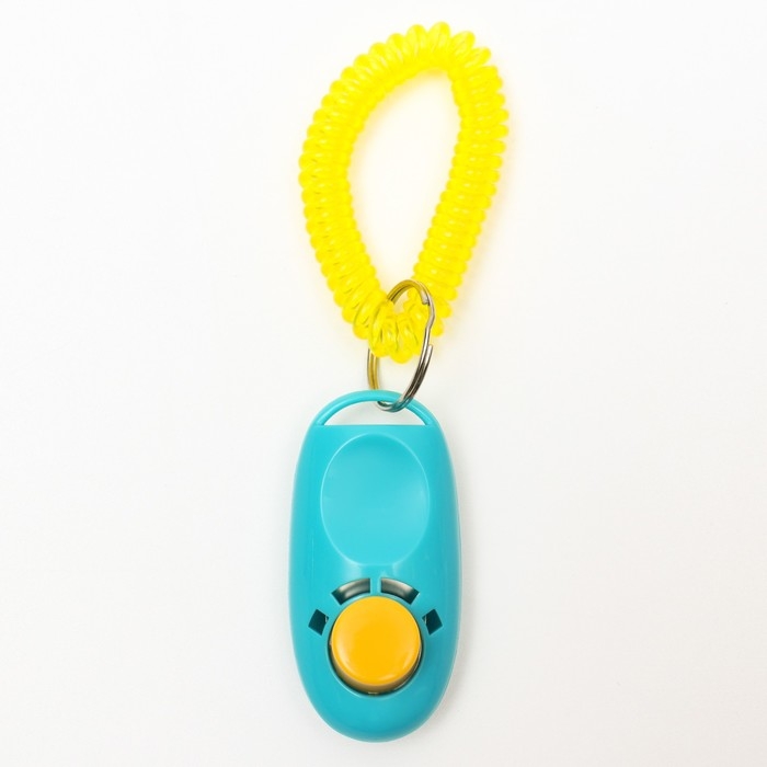 Кликер для дрессировки собак с браслетом на руку, голубой Кликер для дрессировки собак с браслетом на руку, голубой