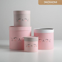 Набор коробок из тонкого картона 4 в 1, упаковка подарочная, &laquo;Мордочки&raquo;, 12 х 12 - 20 х 20 см