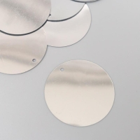 Пайетки "Круг" серебро набор 30 гр d=3 см Пайетки "Круг" серебро набор 30 гр d=3 см