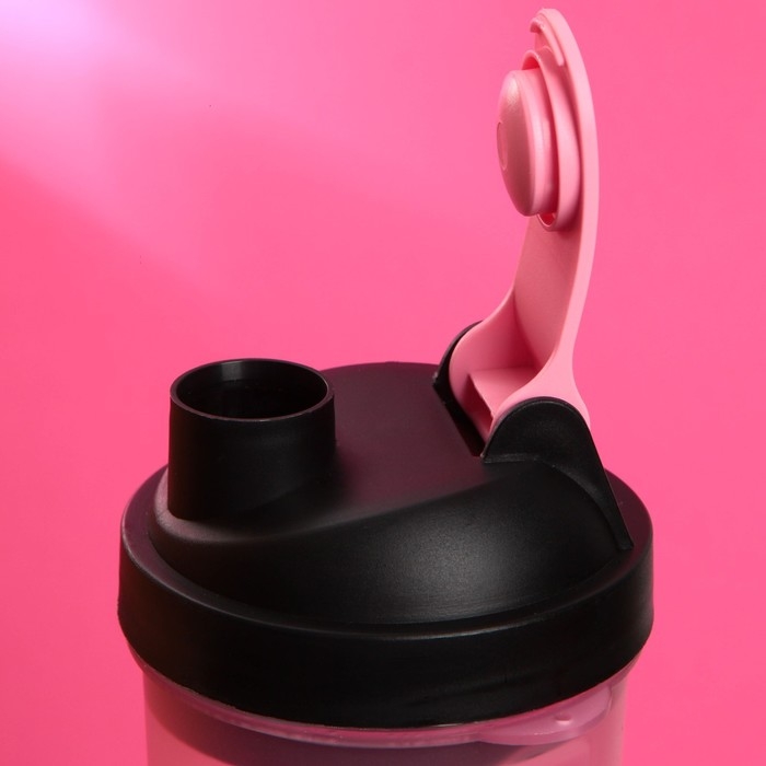 Шейкер спортивный &laquo;Я могу не пить&raquo;, чёрно-розовый, с чашей под протеин, 500 мл