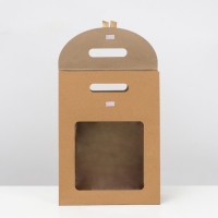 Коробка-пакет, крафтовая, с окном, 32 х 23 х 11 см