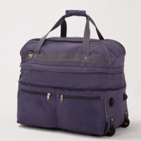 Сумка дорожная на колёсах, отдел на молнии, с увеличением, 2 наружных кармана, длинный ремень, цвет серый Сумка дорожная на колёсах, отдел на молнии, с увеличением, 2 наружных кармана, длинный ремень, цвет серый