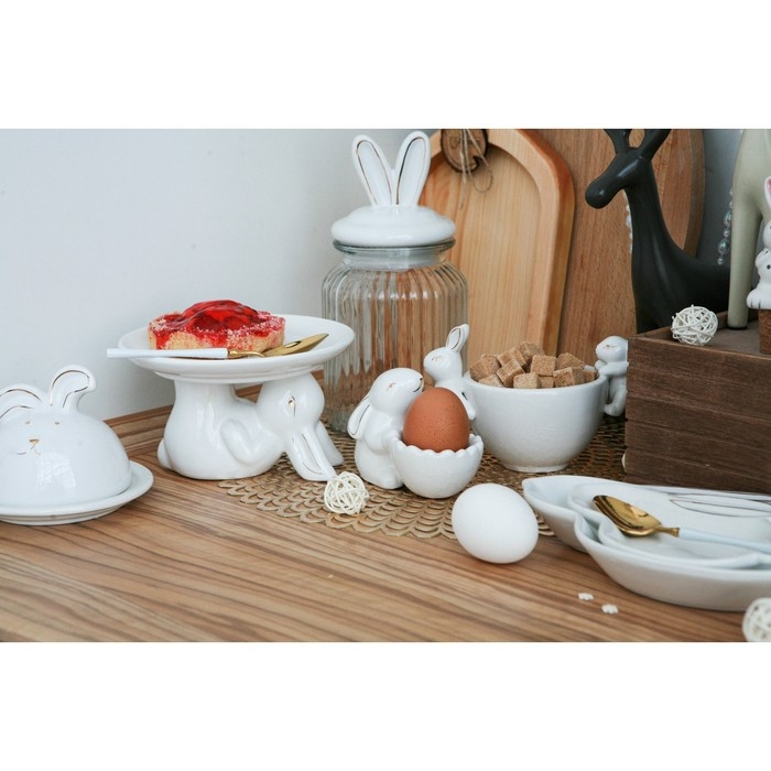 Блюдо для десертов Доляна «Зайка в золотом», 16×9,5 см Блюдо для десертов Доляна «Зайка в золотом», 16×9,5 см