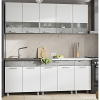 Кухонный гарнитур Денвер 2000, 2000х600х2160, Белый/Ателье светлое Кухонный гарнитур Денвер 2000, 2000х600х2160, Белый/Ателье светлое