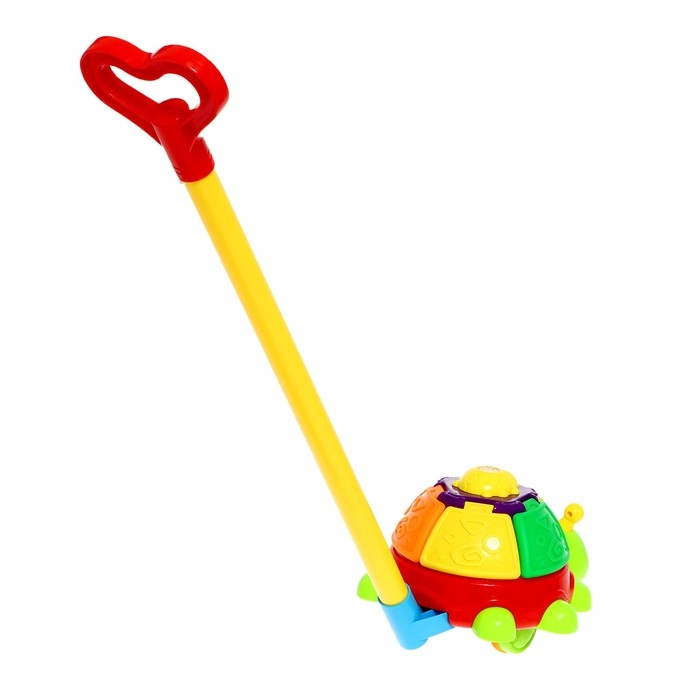 Каталка на палочке «Жучок», крутится, звенит, цвета МИКС Каталка на палочке «Жучок», крутится, звенит, цвета МИКС