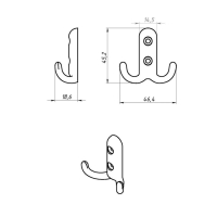 Крючок-вешалка ТУНДРА, №14, цвет хром, 1 шт. Крючок-вешалка ТУНДРА, №14, цвет хром, 1 шт.