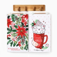 Набор кухонных полотенец Доляна &laquo;Сладких моментов&raquo; 35х60см-2шт, 100% хл