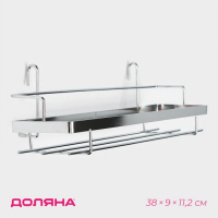 Полка на рейлинг Доляна, 38&times;9&times;11,2 см, цвет хромированный