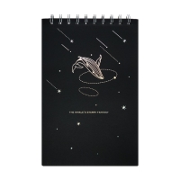 Скетчбук А5, 30 черных листов на гребне, "Кит", твердая подложка, плотность 110 гр., МИКС