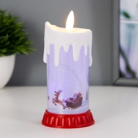 Ночник " Морозная свеча" LED RGB от батареек LR44 6х6х10 см RISALUX Ночник " Морозная свеча" LED RGB от батареек LR44 6х6х10 см RISALUX