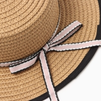 Шляпа для девочки MINAKU "Леди", размер 52-54, цвет бежевый Шляпа для девочки MINAKU "Леди", размер 52-54, цвет бежевый
