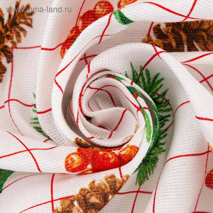 Скатерть новогодняя Доляна New Year 146х110см, 100% хлопок, рогожка 164 г/м2