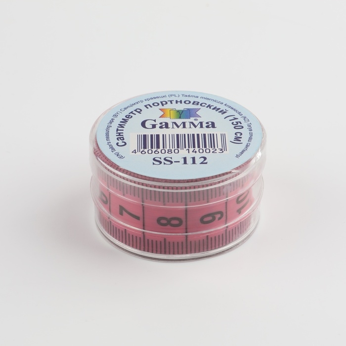 Сантиметровая лента в футляре, 150 см, цвет МИКС