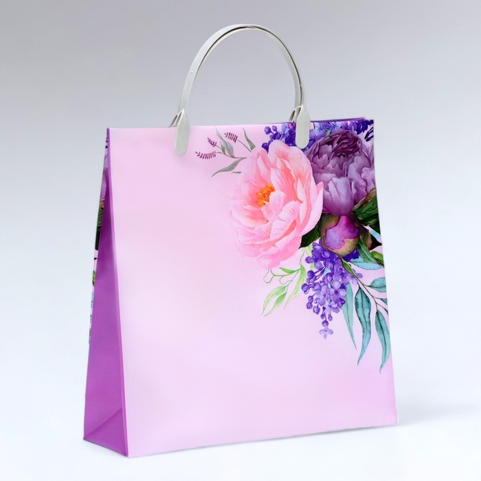 Пакет Пакет "Приятный букет", мягкий пластик, 30 х 30 х 9 , 140 мкм