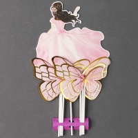 Набор топперов &laquo;Девушка с бабочками&raquo;, набор 7 шт., цвет розовый