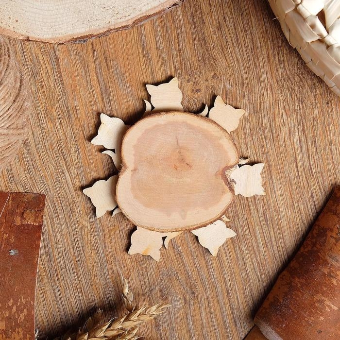 Подставка под горячее «Котик», D=11 см, можжевельник Подставка под горячее «Котик», D=11 см, можжевельник