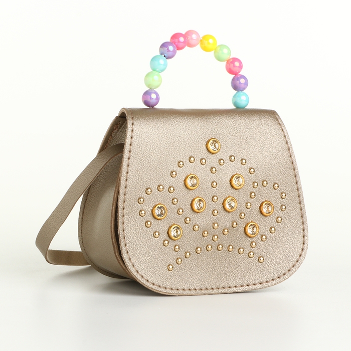 Сумка детская для девочки на клапане «Выбражулька», цвет золотой Сумка детская для девочки на клапане «Выбражулька», цвет золотой