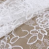 Кружевная эластичная ткань, 190 мм &times; 2,7 &plusmn; 0,5 м, цвет белый