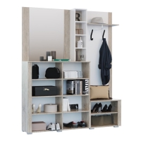 Прихожая №17, 1500x320x2000, Дуб солсбери светлый/Белый Прихожая №17, 1500x320x2000, Дуб солсбери светлый/Белый