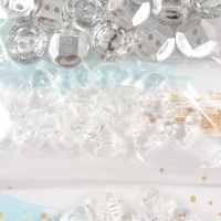 Пуговицы для творчества пластик "Кристаллы ассорти" набор 4 вида х 15 шт 20х10 см