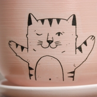 Горшок цветочный "Мяун"  1,6 л, розовый